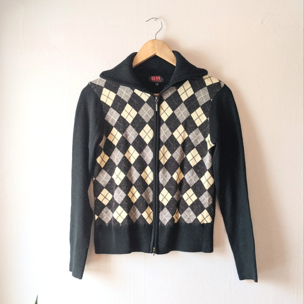 Argyle Zip Sweater